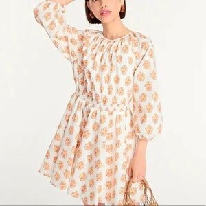 J Crew- Mini dress. Size Large. White, orange, and yellow